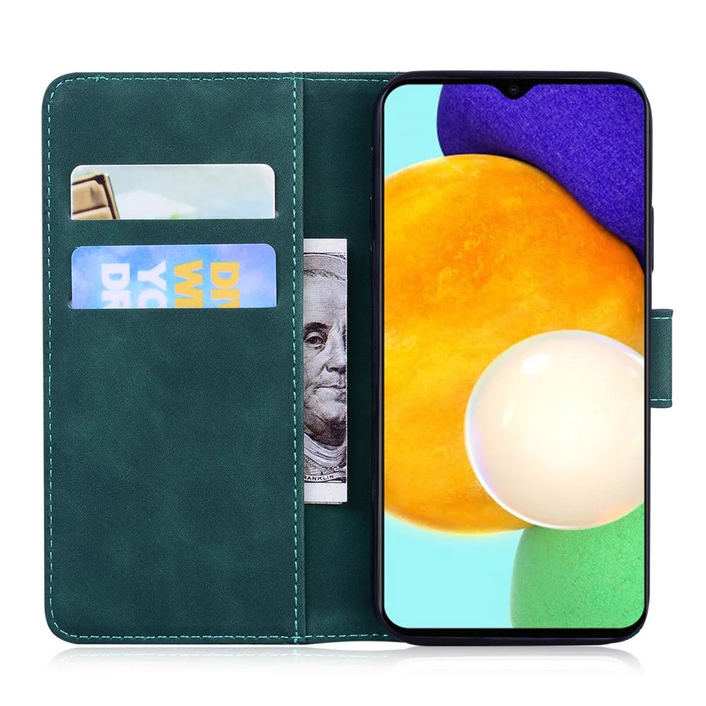 Solid Color Full-Protective Leather Phone Protective Shell for Samsung Galaxy A13 5G / A04s 4G (164.7mm) - Green - 4