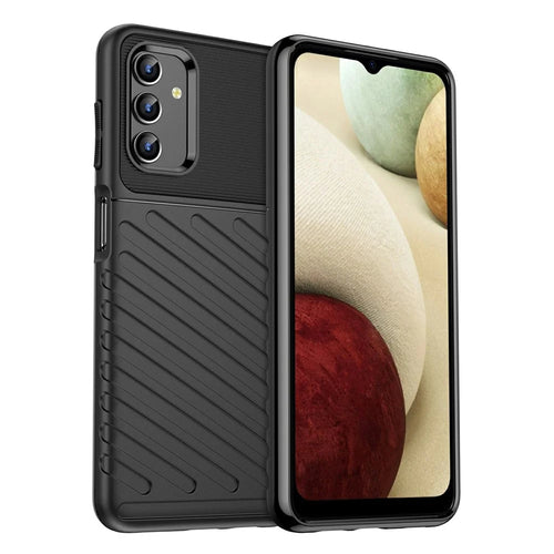 Thunder Series Twill Texture Soft TPU Phone Case Cover Protector for Samsung Galaxy A13 4G / 5G / M13 5G / A04s 4G (164.7mm) - Black - 1