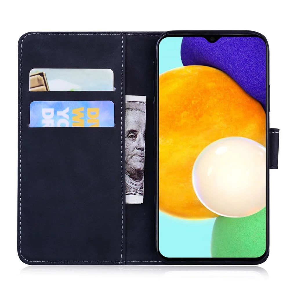 Shockproof Quality Leather Protective Phone Case Shell Stand Wallet Cover for Samsung Galaxy A03s (164.2mm) - Black - 4
