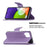 Imprint Butterfly Pattern Stand Wallet Leather Phone Shell Case with Wrist Strap for Samsung Galaxy A22 4G (EU Version) - Purple - 4