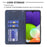 Rhombus-Like Imprinting Card Slots Design Leather Stand Phone Case Cover for Samsung Galaxy A22 4G (EU Version) - Blue - 4