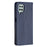 Rhombus-Like Imprinting Card Slots Design Leather Stand Phone Case Cover for Samsung Galaxy A22 4G (EU Version) - Blue - 6