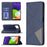 Rhombus-Like Imprinting Card Slots Design Leather Stand Phone Case Cover for Samsung Galaxy A22 4G (EU Version) - Blue - 7