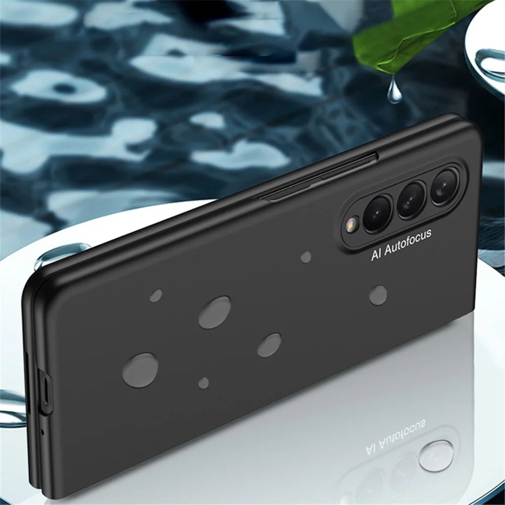 GKK Stylish Ultra Slim Full Protection Precise Cutout Hard PC Protective Phone Cover for Samsung Galaxy Z Fold3 5G - Silver - 3