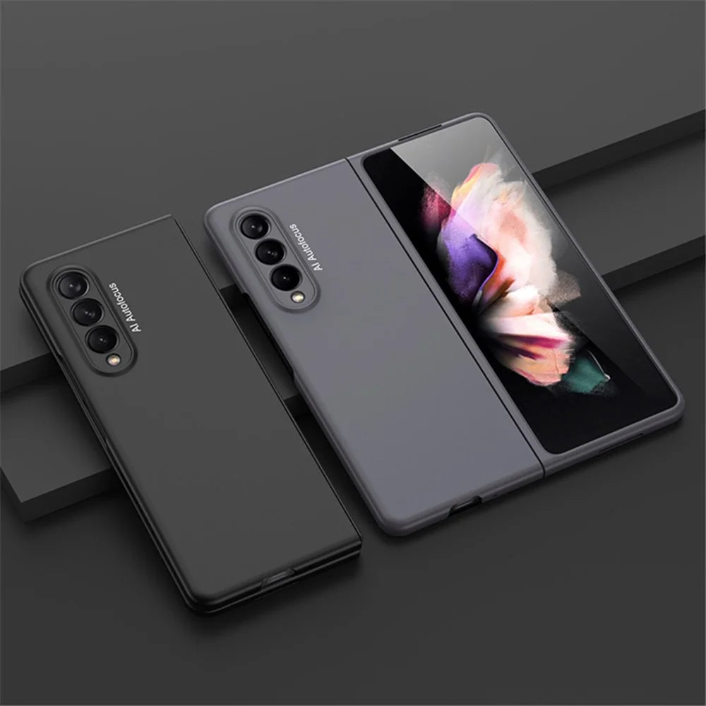 GKK Stylish Ultra Slim Full Protection Precise Cutout Hard PC Protective Phone Cover for Samsung Galaxy Z Fold3 5G - Silver - 7
