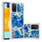 Pattern Printing Sparkling Floating Liquid Quicksand Clear Thin Soft TPU Shockproof Phone Case for Samsung Galaxy A03s (164.2mm) - Blue Butterfly - 7