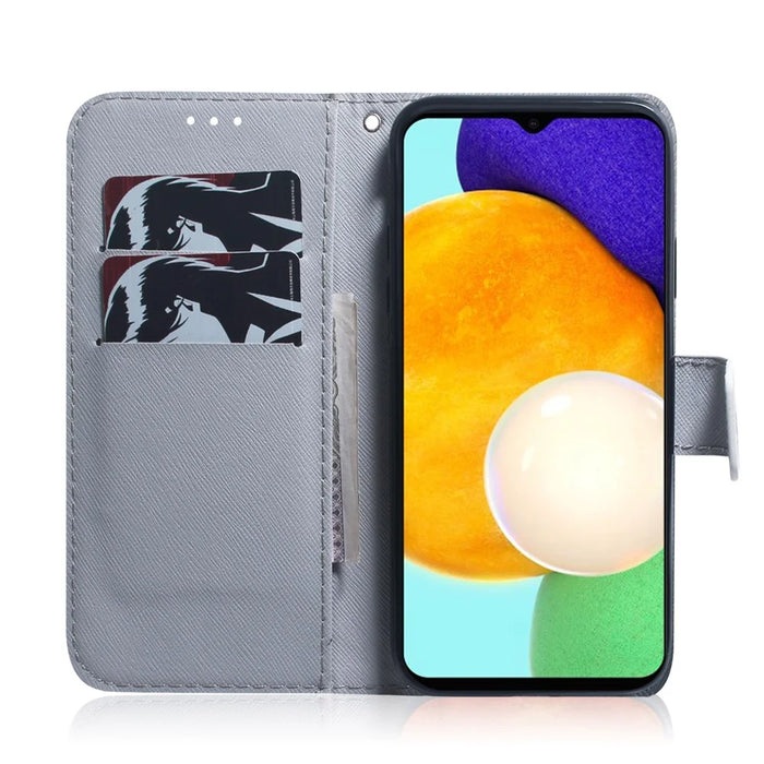Pattern Printing Magnetic Clasp Stand Design Leather Phone Cover Protector with Wallet for Samsung Galaxy A03s (164.2mm) - Wolf - 5