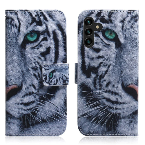 PU Leather Pattern Printing Stand Wallet Phone Cover Shell for Samsung Galaxy A13 5G / A04s 4G (164.7mm) - Tiger Head - 1