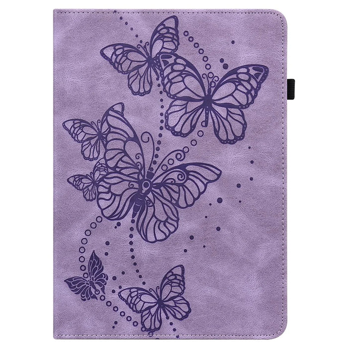 Imprinting Butterflies Pattern PU Leather Tablet Stand Case Shell with Card Holder for Samsung Galaxy Tab A7 Lite 8.7-inch - Purple - 3