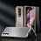 Vacuum Plating Frame Carbon Fiber Texture PU Leather Coated PC Case with Screen Film for Samsung Galaxy Z Fold3 5G - Grey - 2
