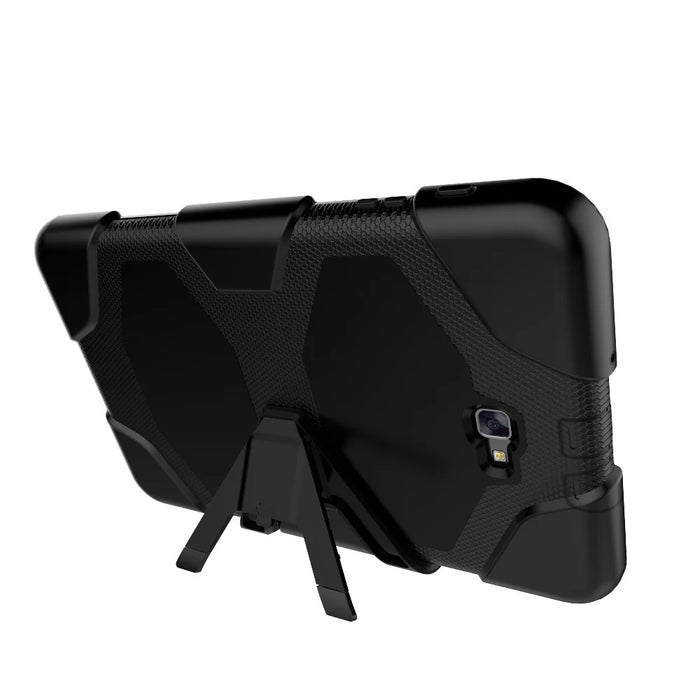 Heavy Duty Silicone PC Hybrid Case Clip Kickstand Combo Shell for Samsung Galaxy Tab A 10.1 (2016) T580 T585 - Black - 7