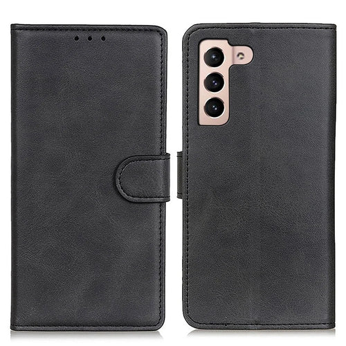 All-around Anti-scratch Phone Protector Cover PU Leather Stand Wallet Case for Samsung Galaxy S22+ 5G - Black - 1