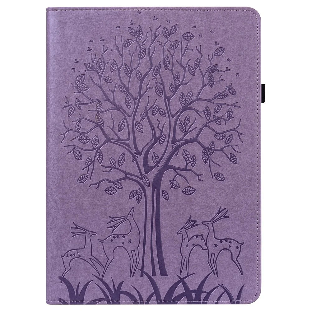 Imprinted Tree and Deer Stylish All-inclusive Protection Anti-drop Leather Tablet Case with Stand for Samsung Galaxy Tab A8 10.5 (2021) - Purple - 2