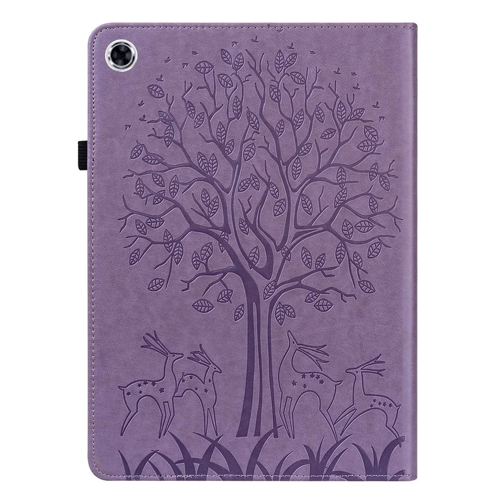 Imprinted Tree and Deer Stylish All-inclusive Protection Anti-drop Leather Tablet Case with Stand for Samsung Galaxy Tab A8 10.5 (2021) - Purple - 3