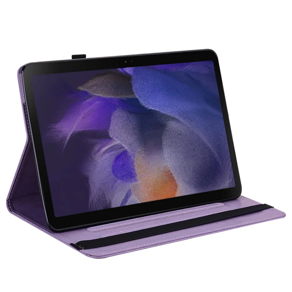Imprinted Tree and Deer Stylish All-inclusive Protection Anti-drop Leather Tablet Case with Stand for Samsung Galaxy Tab A8 10.5 (2021) - Purple - 4