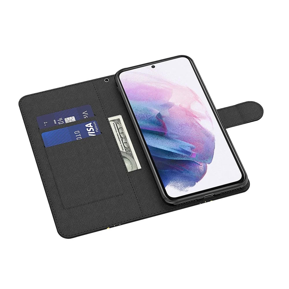 Folio Flip Wallet Case 3D Creative Pattern Printing PU Leather Cover with Strap for Samsung Galaxy A13 5G / A04s 4G (164.7mm) - Golden Butterflies - 4