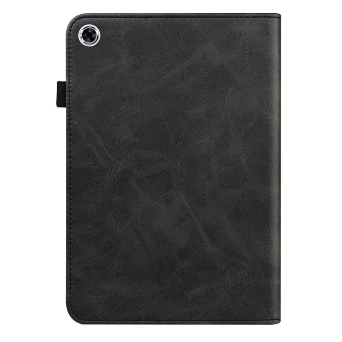 For Samsung Galaxy Tab A8 10.5 (2021) PU Leather Case Multi-Angle Viewing Folio Stand Cover with Card Slots and Elastic Band - Black - 3