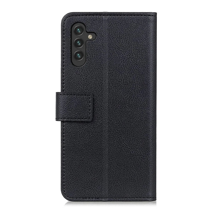 Premium PU Leather Wallet Case Stand Feature Magnetic Closure Flip Cover for Samsung Galaxy A13 5G / A04s 4G (164.7mm) - Black - 3
