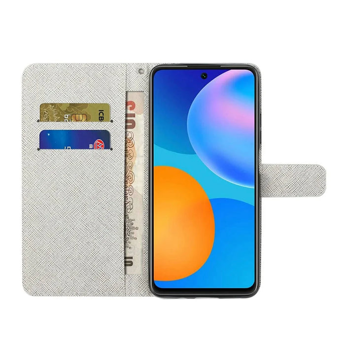 Pattern Printing Cross Texture Wallet Stand Leather Phone Case Protector for Samsung Galaxy S22+ 5G - Colorful Feather - 6