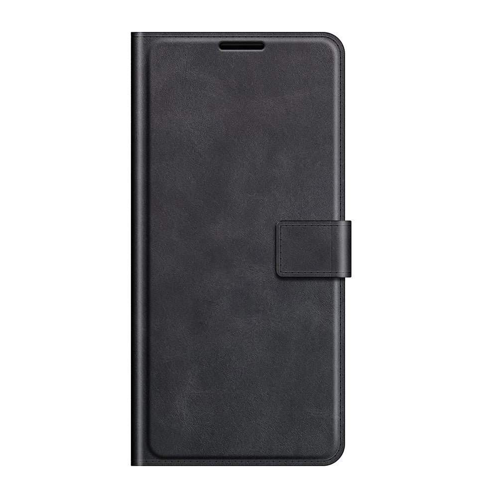 Impact Buffer PU Leather Wallet Folio Flip Case Stand Magnetic Shockproof TPU Inner Shell for Samsung Galaxy S22 Ultra 5G - Black - 2