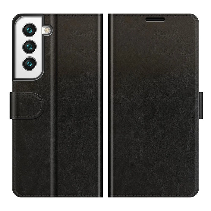 Wallet Design Crazy Horse Texture Leather Phone Cover Shell with Horizontal Viewing Stand for Samsung Galaxy S22+ 5G - Black - 1