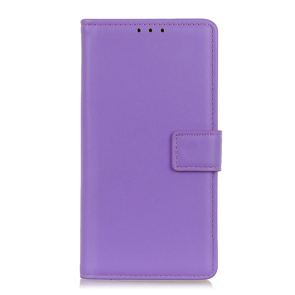 Magnetic Clasp Closure Wallet Stand Leather Cover Inner TPU Phone Case for Samsung Galaxy A13 5G / A04s 4G (164.7mm) - Purple - 2