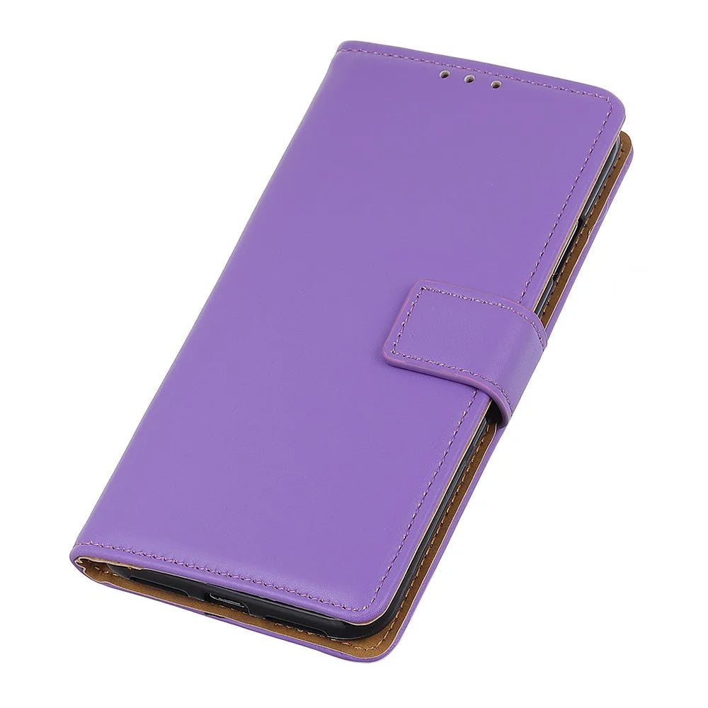 Magnetic Clasp Closure Wallet Stand Leather Cover Inner TPU Phone Case for Samsung Galaxy A13 5G / A04s 4G (164.7mm) - Purple - 7