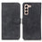 KHAZNEH Retro Texture Full Protection Leather Stand Wallet Cover Phone Case for Samsung Galaxy S22 5G - Black - 1