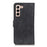 KHAZNEH Retro Texture Full Protection Leather Stand Wallet Cover Phone Case for Samsung Galaxy S22 5G - Black - 3