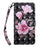 3D Creative Pattern Printing PU Leather Folio Flip Wallet Case Stand Magnetic Closure Cover with Strap for Samsung Galaxy S22 5G - Pink Flowers - 2
