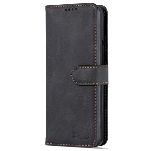 AZNS PU Leather Magnetic Clasp Closure Well-Protected Shockproof Phone Case with Stand Wallet for Samsung Galaxy Z Fold3 5G - Black - 2
