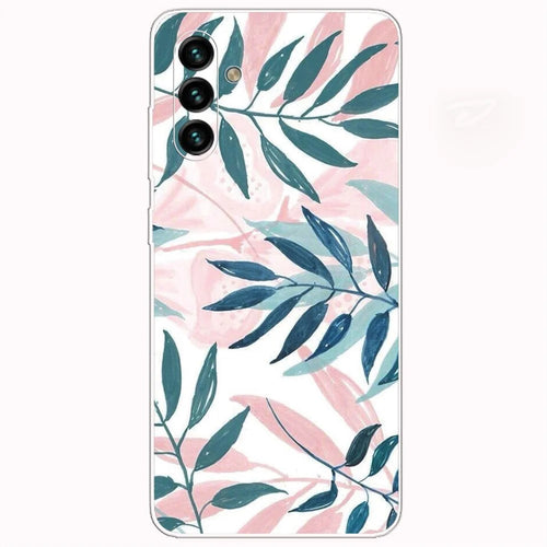 Pattern Printing Anti-drop Freely-twisted Soft TPU Mobile Phone Back Case Cover for Samsung Galaxy A13 5G / A04s 4G (164.7mm) - Leaf - 1