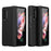 Hard PC Phone Flip Case Cover with Glass Screen Protector for Samsung Galaxy Z Fold3 5G - Black - 1