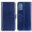 For Samsung Galaxy M52 5G Shockproof Crazy Horse Texture PU Leather Wallet Stand Case Folio Flip Magnetic Protective Cover - Blue - 1
