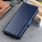 For Samsung Galaxy M52 5G Shockproof Crazy Horse Texture PU Leather Wallet Stand Case Folio Flip Magnetic Protective Cover - Blue - 6