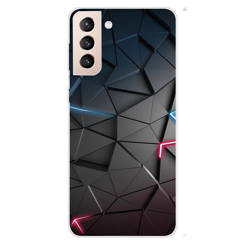 Pattern Printing Design Soft TPU Slim Anti-Scratch Back Case Cover for Samsung Galaxy S22 5G - Black Triangle - 1
