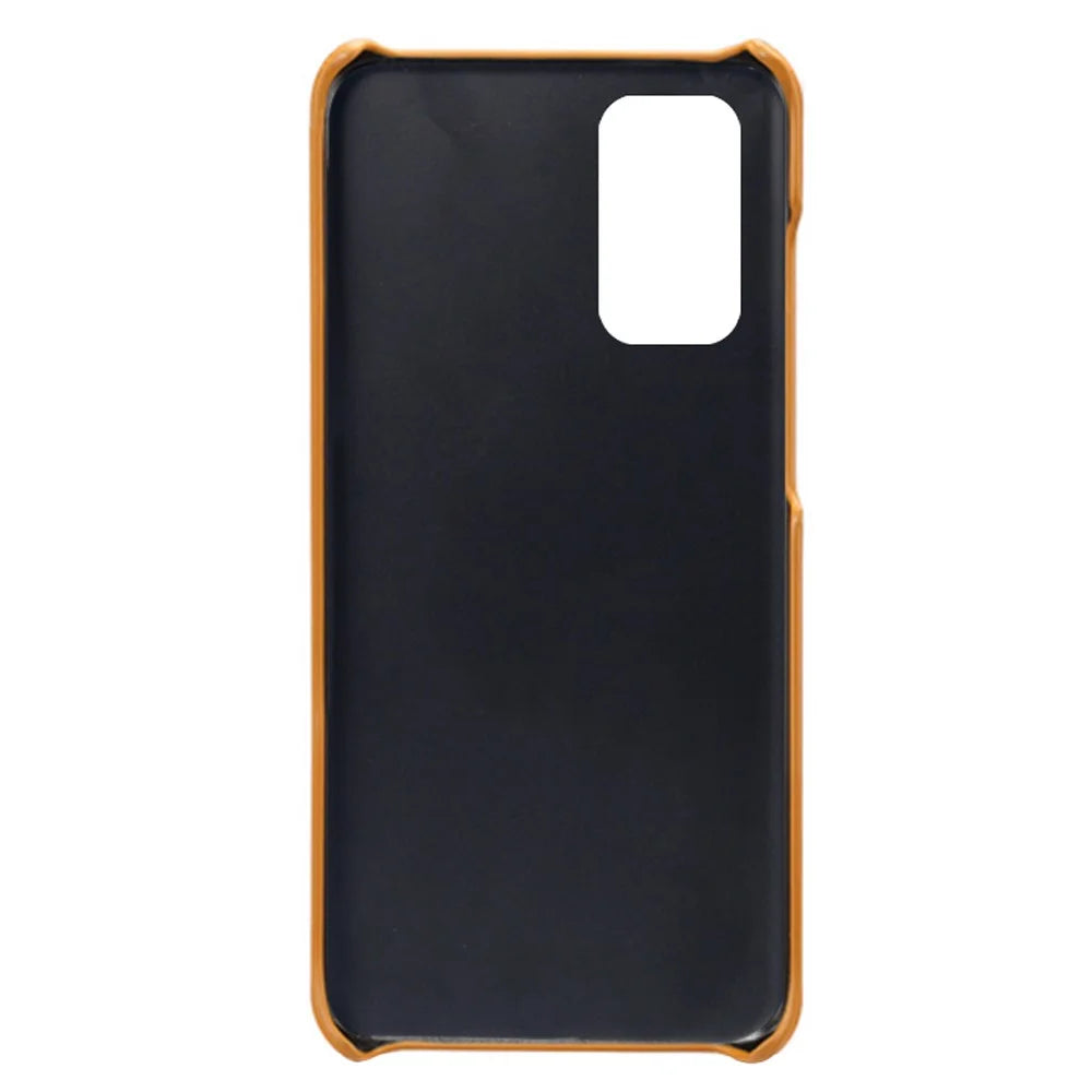 Premium PU Leather + PC Anti-Scratch Hard Case with Dual Card Slots for Samsung Galaxy M52 5G - Orange - 4