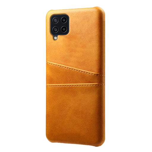 Two Card Slots Design Durable PU Leather Coated PC Phone Case Phone Cover for Samsung Galaxy F22 / M22 4G / M32 4G (Global Version) - Orange - 2