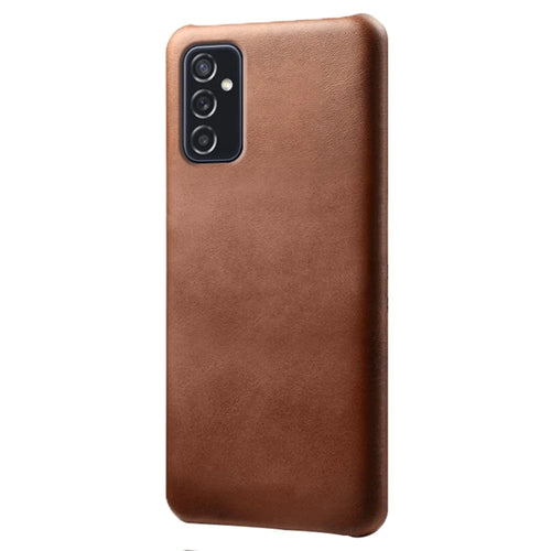 Durable Plastic+PU Leather Phone Case Phone Cover for Samsung Galaxy M52 5G - Brown - 1