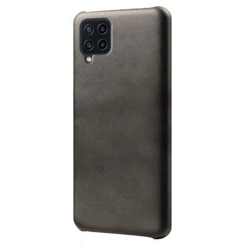 Durable PU Leather Coated PC Phone Case Phone Cover for Samsung Galaxy F22 / M22 4G / M32 4G (Global Version) - Black - 1