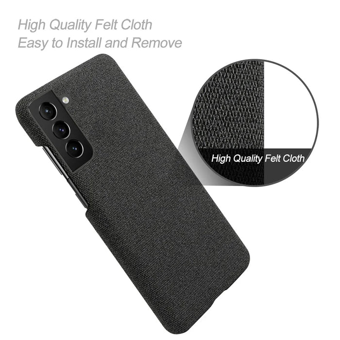 For Samsung Galaxy S22 5G Cloth and Plastic Phone Case Phone Protection Cover - Black - 2