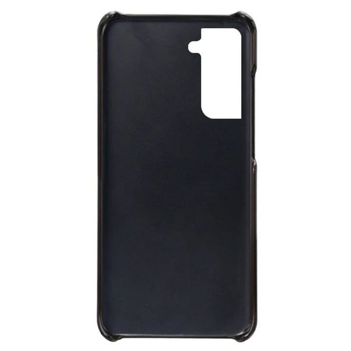 PU Leather + PC Dual Back Card Slots Design Shockproof Stylish Hard Cover Shell for Samsung Galaxy S22 5G - Black - 4