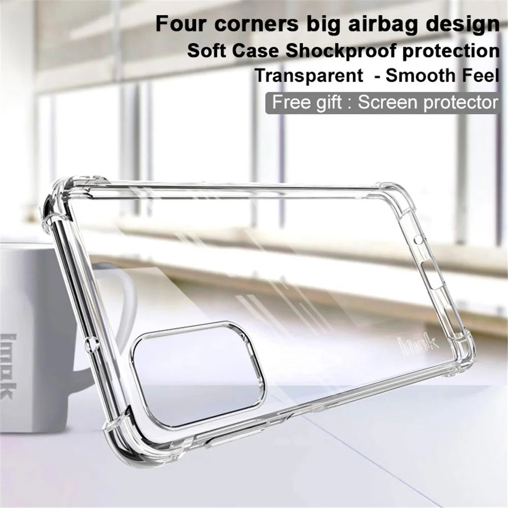 IMAK Corner Airbags All-Inclusive Shock-Absorbing TPU Soft Phone Case with Screen Protector for Samsung Galaxy M52 5G - Transparent - 2