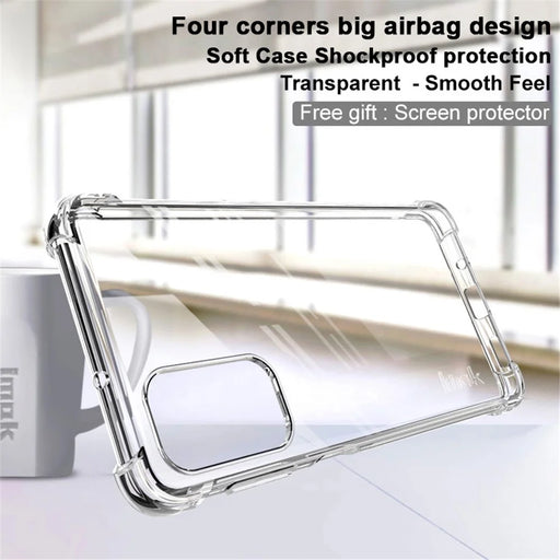 IMAK Corner Airbags All-Inclusive Shock-Absorbing TPU Soft Phone Case with Screen Protector for Samsung Galaxy M52 5G - Transparent - 2