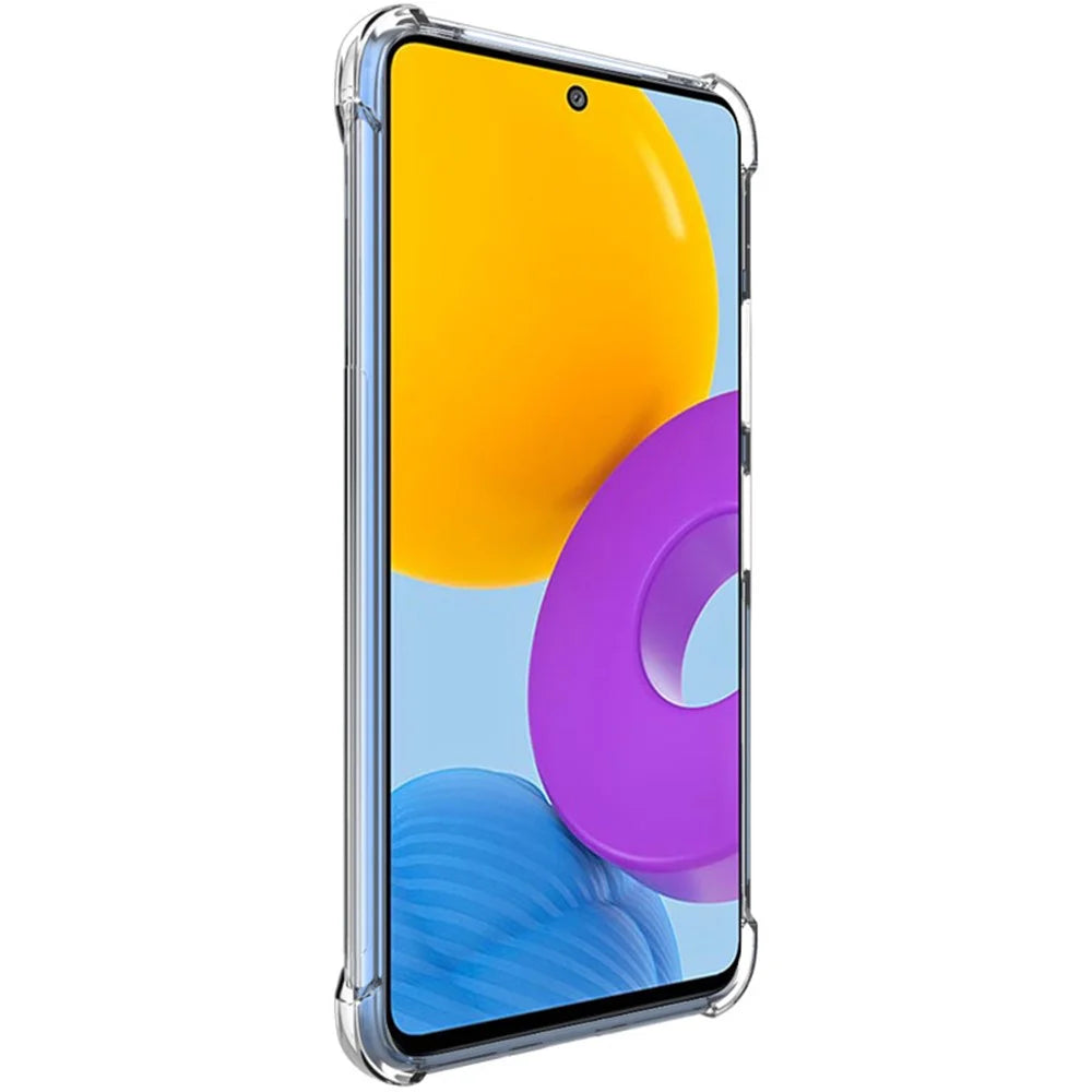 IMAK Corner Airbags All-Inclusive Shock-Absorbing TPU Soft Phone Case with Screen Protector for Samsung Galaxy M52 5G - Transparent - 5