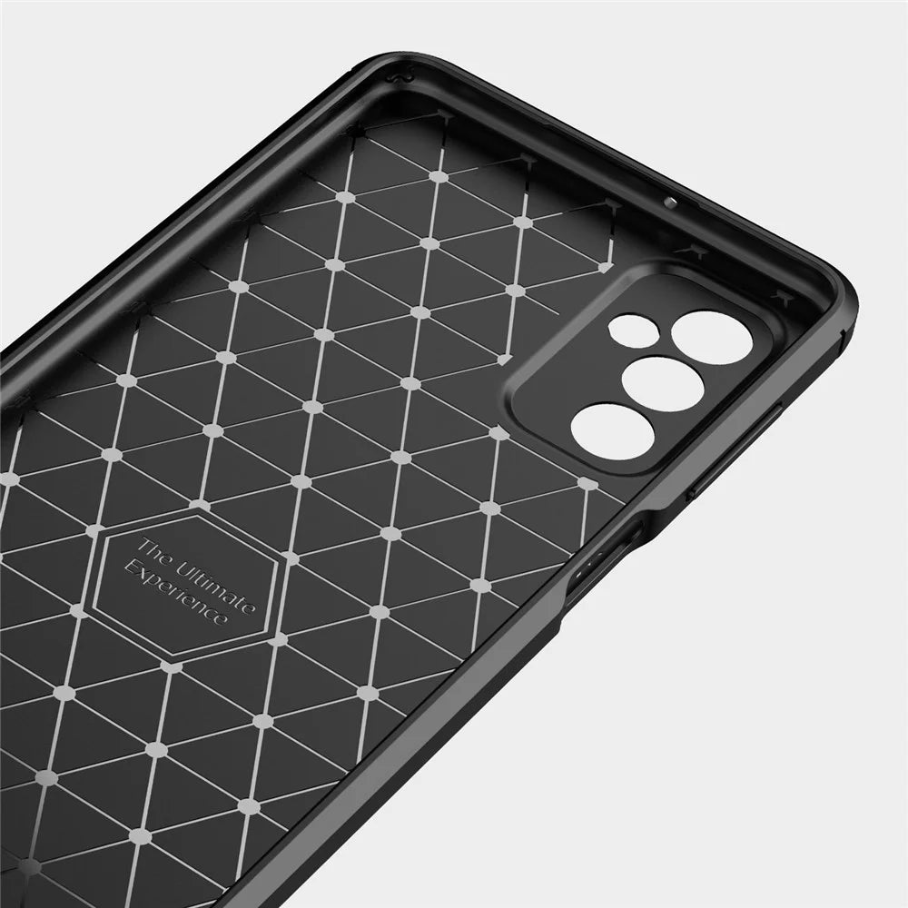Carbon Fiber Brushed Texture Anti-Scratch Shockproof Soft TPU Non-Slip Phone Cover for Samsung Galaxy M52 5G - Black - 4