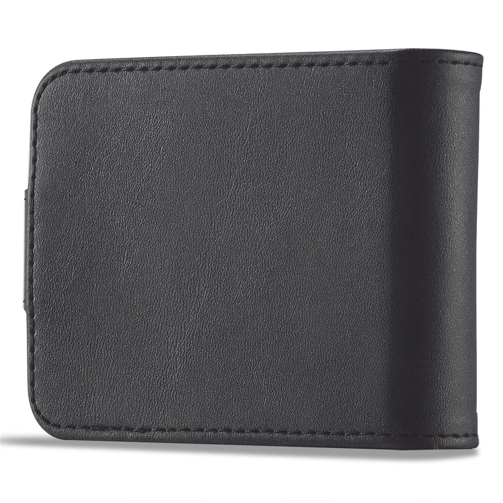 LC.IMEEKE Supporting Stand Card Slot Design Phone Cover PU Leather Folding Phone Case for Samsung Galaxy Z Flip3 5G - Black - 4