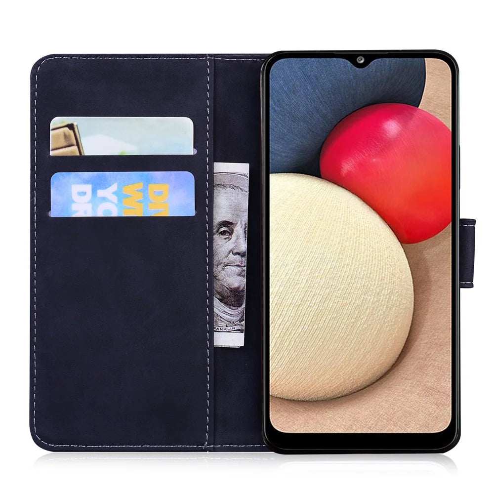 Big Butterfly Pattern Printing Skin-touch PU Leather Stand Wallet Phone Cover Shell for Samsung Galaxy A03s (164.2mm) - Black - 3