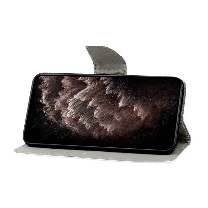 Pattern Printing Magnetic Clasp Closure Leather Phone Cover Protector with Stand Wallet for Samsung Galaxy S22+ 5G - Shimmering Butterfly - 4