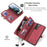 MEGSHI 017 Series Handy Strap Drop-proof Magnetic Absorption Multi-function Zippered Wallet Detachable Leather Cover for Samsung Galaxy S21 FE 5G/S21 Fan Edition - Red - 5